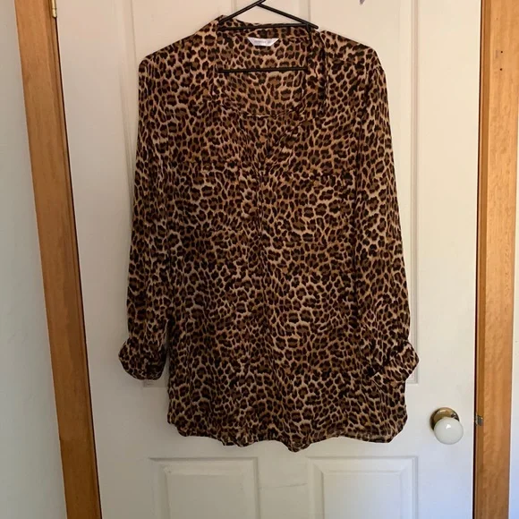 ISOBELLE CHEETAH PRINT LONG SLEEVE SHIRT SIZE 22 - Picture 1 of 7